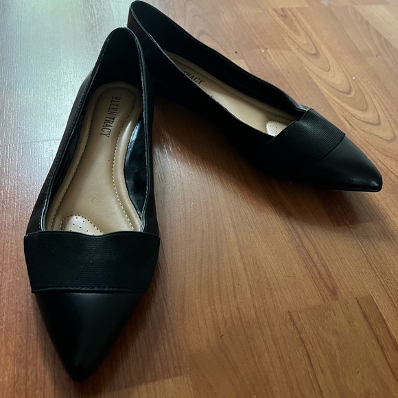 Ellen Tracy elegant black flats 6.5, worn 1x - Picture 1 of 4